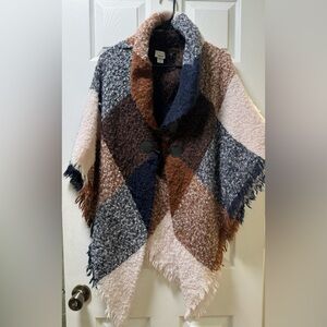 💙Checkered SONOMA poncho sweater💙